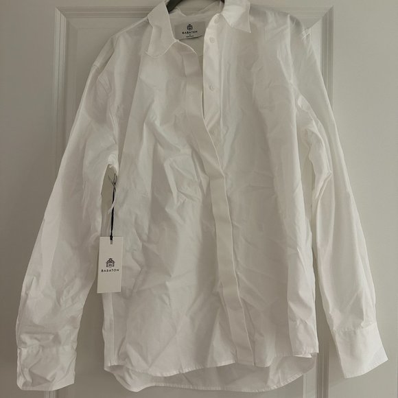 New Essential Oversized Poplin Shirt S Babaton NWT - Picture 2 of 4